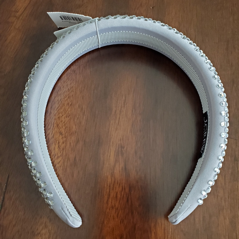 J.Crew rhinestone padded headband, gray/ silver - Picture 3 of 4